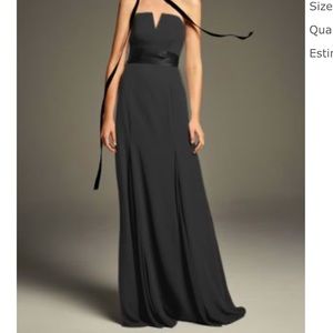 V-Wire Crepe Vera Wang Mermaid Dress black